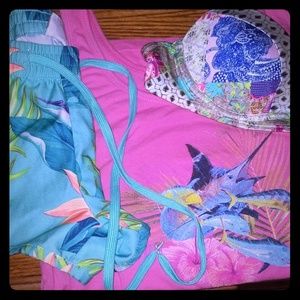 💥3/$15 Guy Harvey Tank, Hawaiian Shorts VS Halter